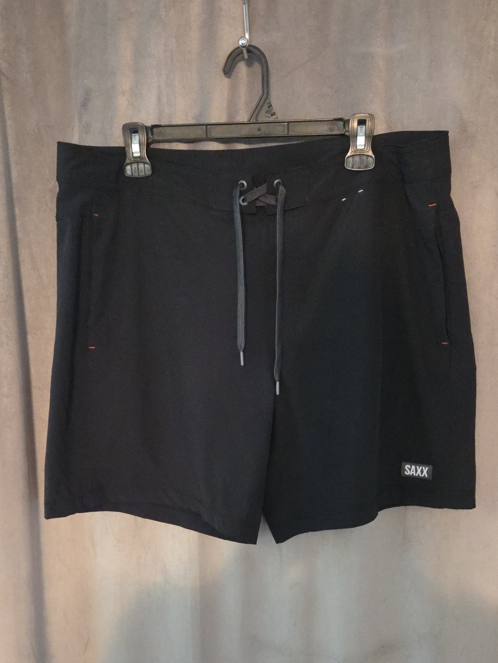 Saxx Size 36 Black Athletic Shorts with Drawstring